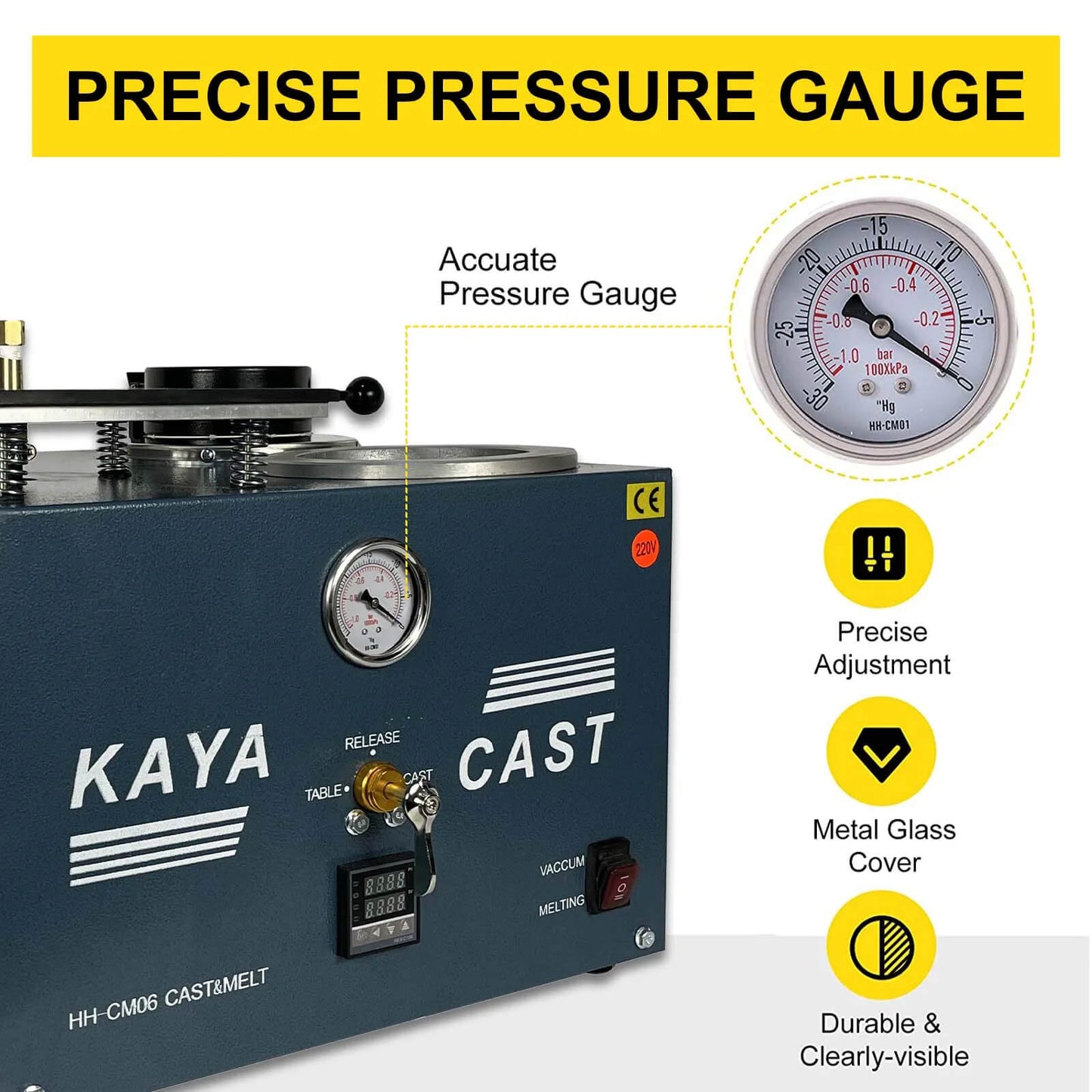 KAYA CAST Jewelry Vacuum Investing Casting Machine With 2L Vacuum Pump - Tiktos Jewelry Tools